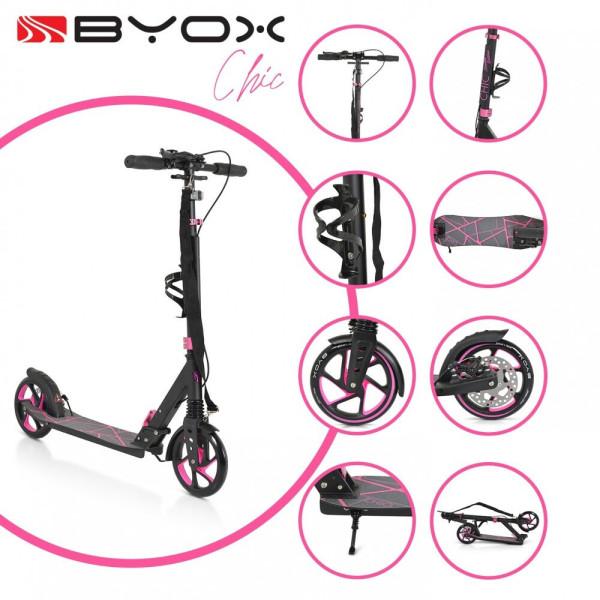 Byox Scooter Δίτροχο Αναδιπλούμενο Πατίνι Chic Pink 3800146228415