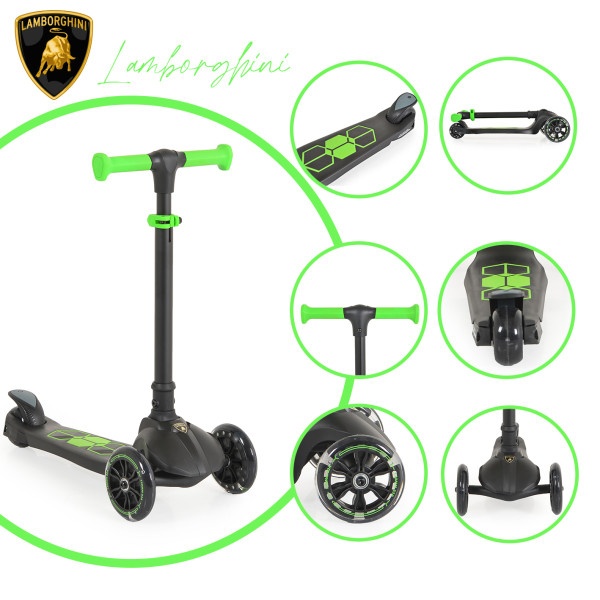 Byox Παιδικό Πτυσσόμενο Τρίτροχο Πατίνι Scooter Lamborghini Basic Black 3800146228538