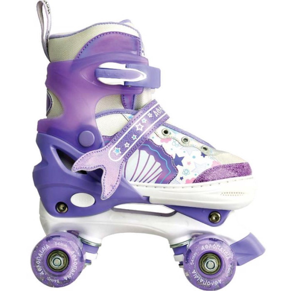 ΑΘΛΟΠΑΙΔΙΑ αυξομειούμενα Quad skates - Γοργόνα Λιλά 10322